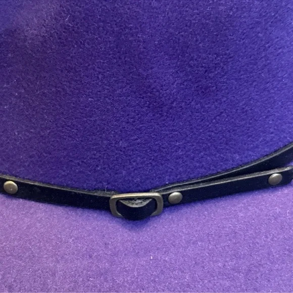 Purple Classic Fedora Hat Felt Panama Classic Jazz Cap, Wide Yellow Brim Unisex - Picture 11 of 12